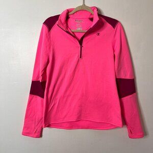 Champion Women’s Long Sleeve 1/4 Zip Vapor Powertrain Shirt – Pink – Size M